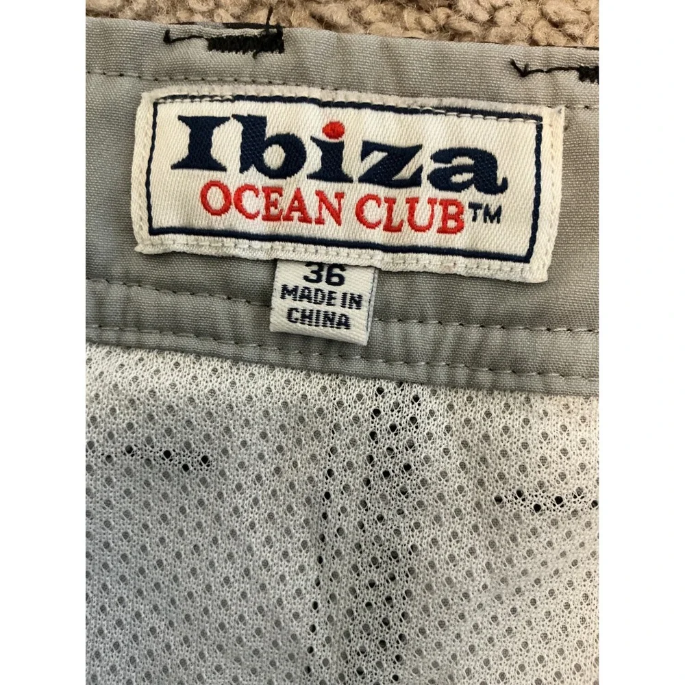 Ibiza Ocean Club Mens Geometric Print Swim Shorts Black White Size 36 Mesh Lined